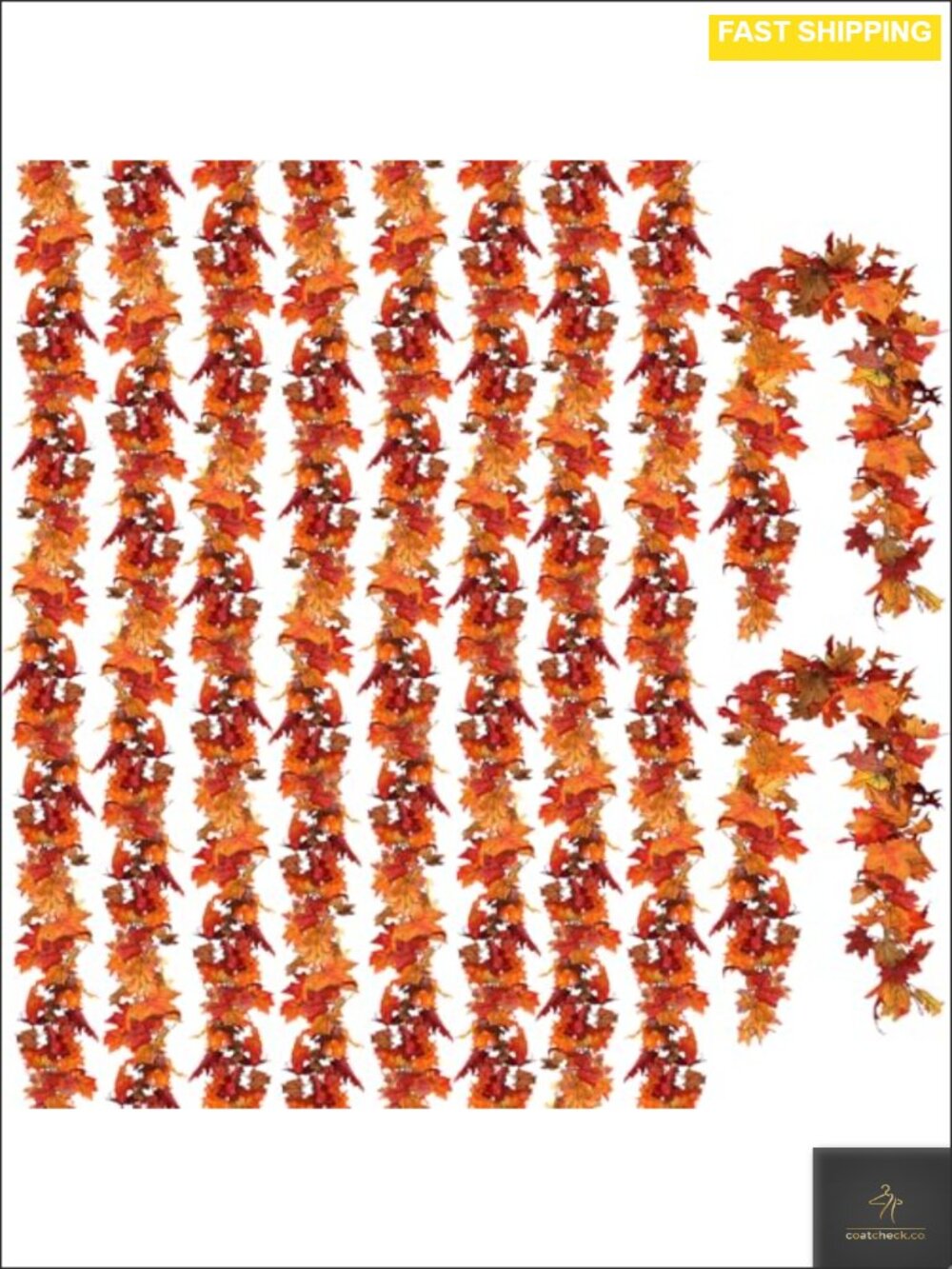 10 Pack Fall Leaf Garland 5.9ft Each Artificial Maple Leaves Thanksgiving Home